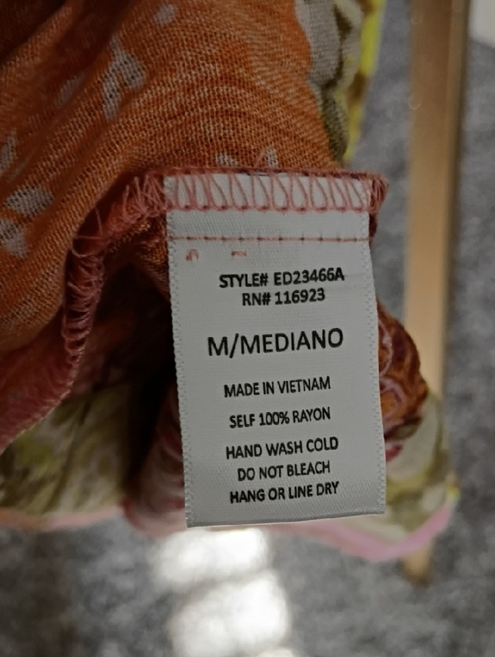 Easel Los Angeles Maxi Patchwork Floral Dress in Pink, Orange & Green - Picture 6 of 8